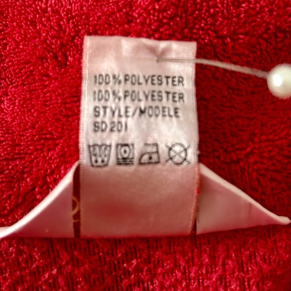 Silk & Satin Red Velour Robe - Picture 6 of 6